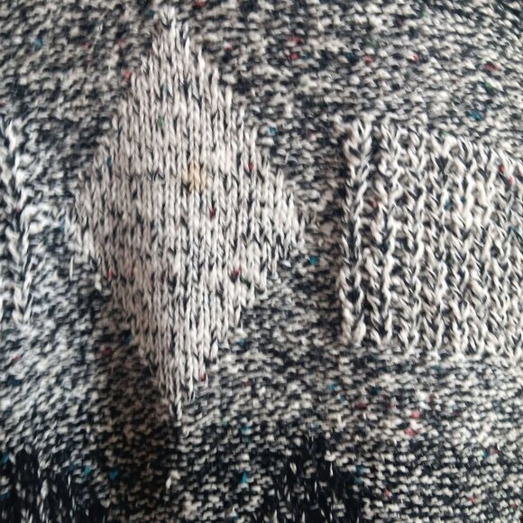 Vtg Mens Large Sweater International Abstract Pattern Knit Crewneck 90's Fleck - Picture 4 of 9